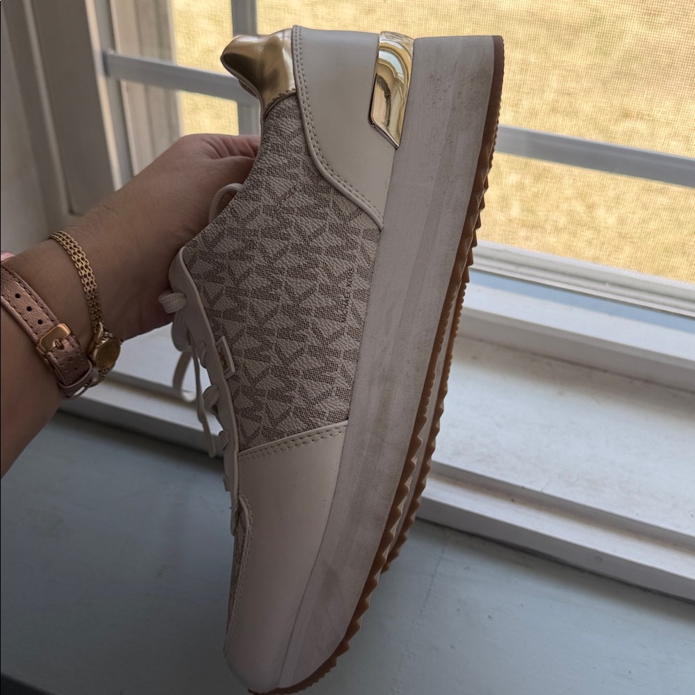 Michael Michael Kors Raina Trainer Sneaker cream gold logo - Picture 6 of 10